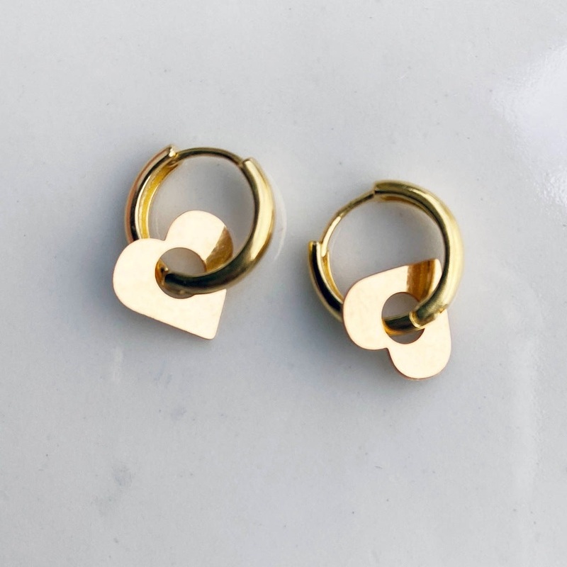 Adorabili Heart Hoop Earrings|Gold|One-size