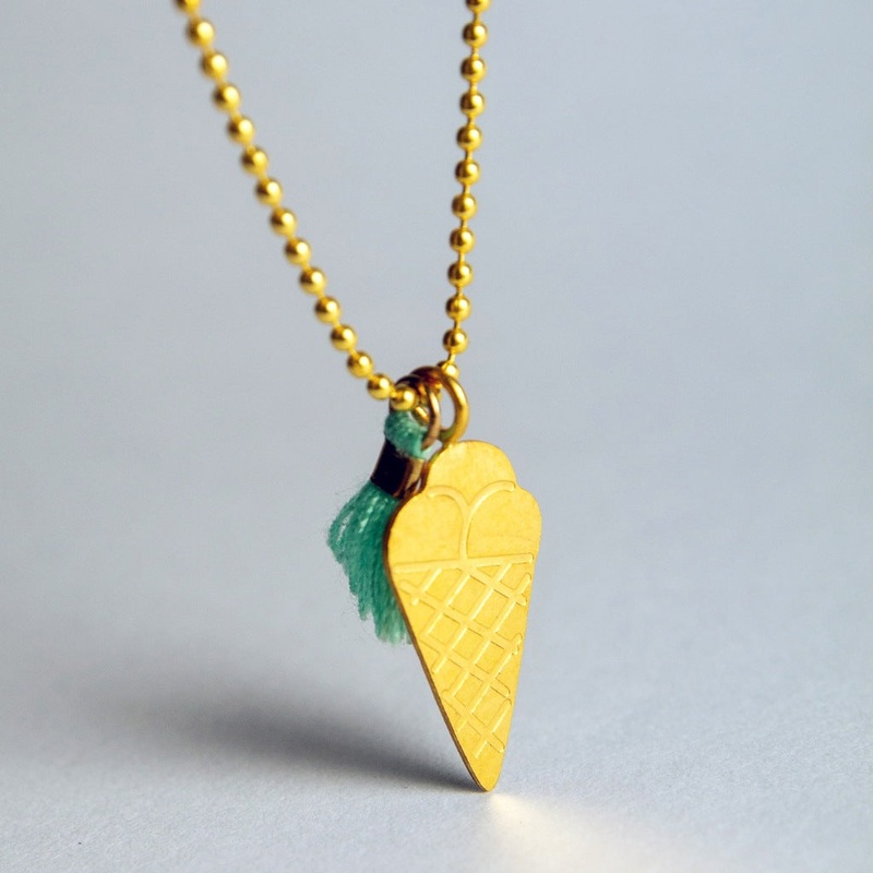 Adorabili Ice Cream Necklace with Pom Pom
