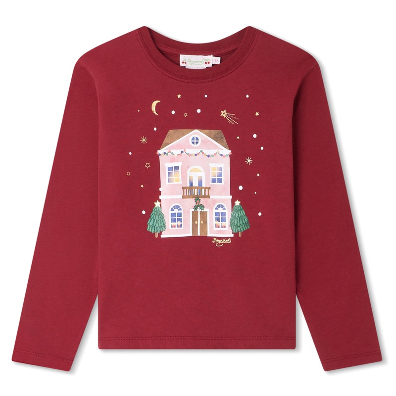 Bonpoint Theia T-shirt|Burgundy|4 Years|6 Years|8 Years|10 Years|12 Years|14 Years