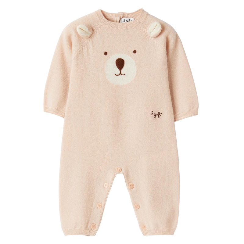 Il Gufo Bear Wool Knit Mix Romper