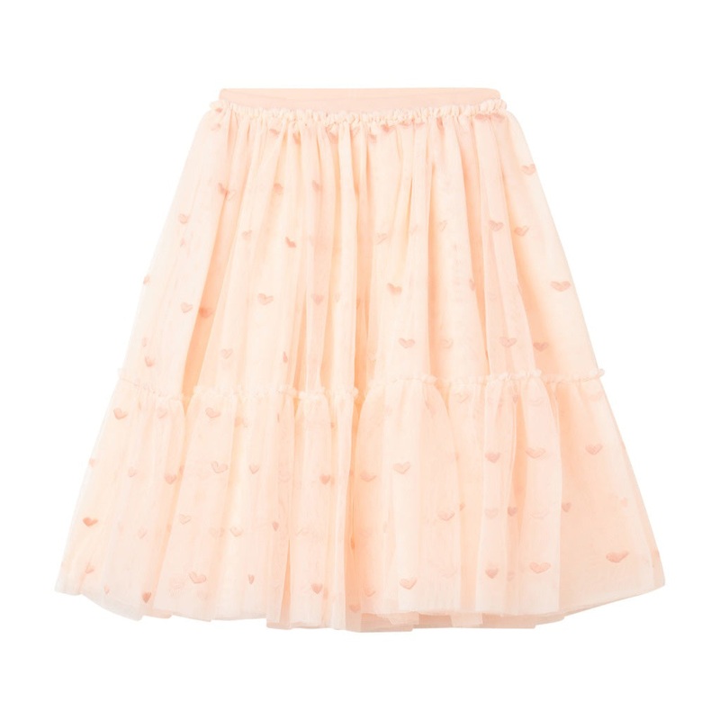Stella McCartney Kids Embroidered Hearts Tulle Skirt
