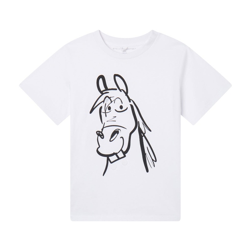 Stella McCartney Kids Horse Printed Sketch T-shirt