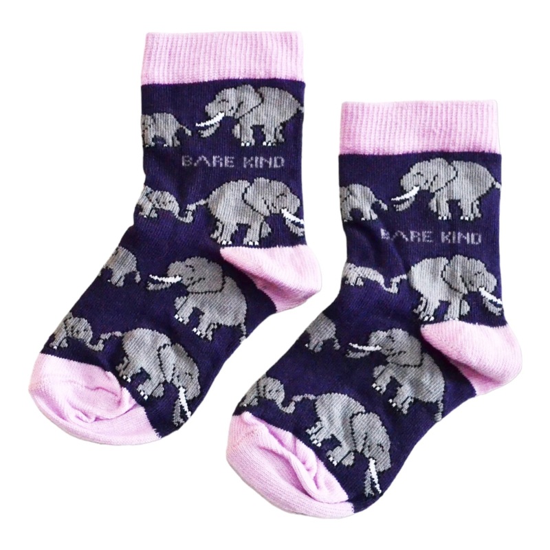 Bare Kind Elephant Socks|Purple|One-size