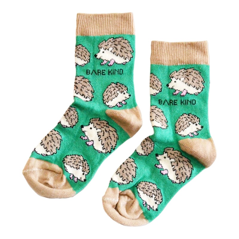 Bare Kind Hedgehog Socks|Green|One-size