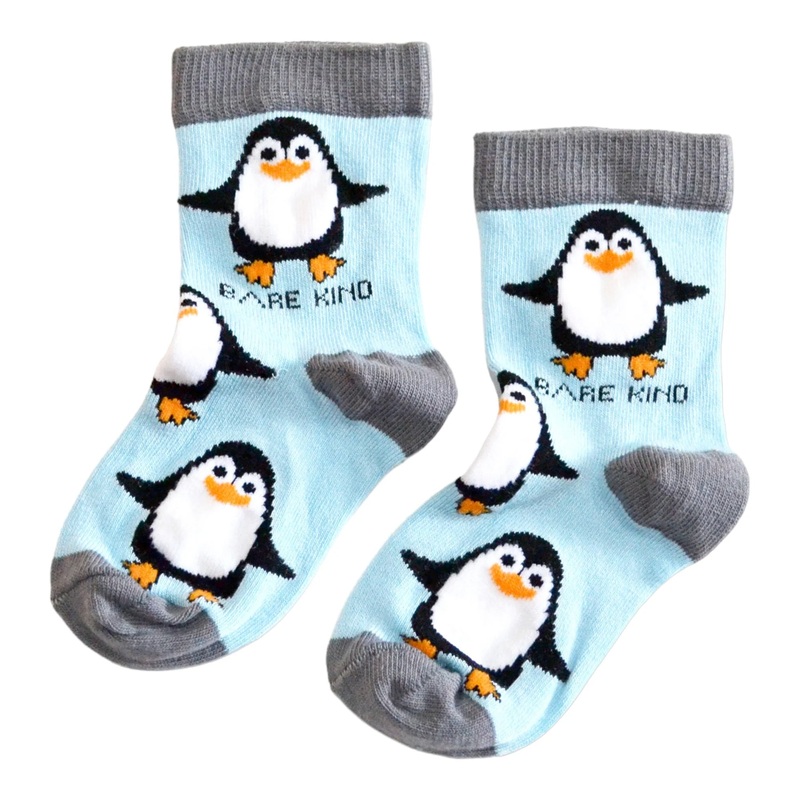 Bare Kind Penguin Socks|Light Blue|One-size