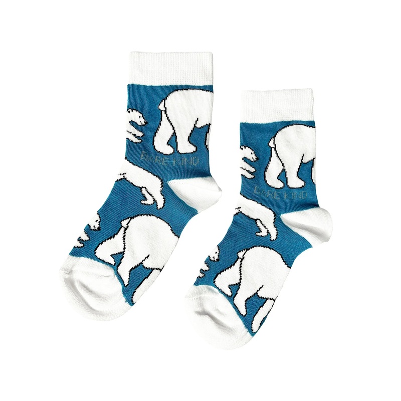 Bare Kind Polar Bear Socks|Blue|One-size