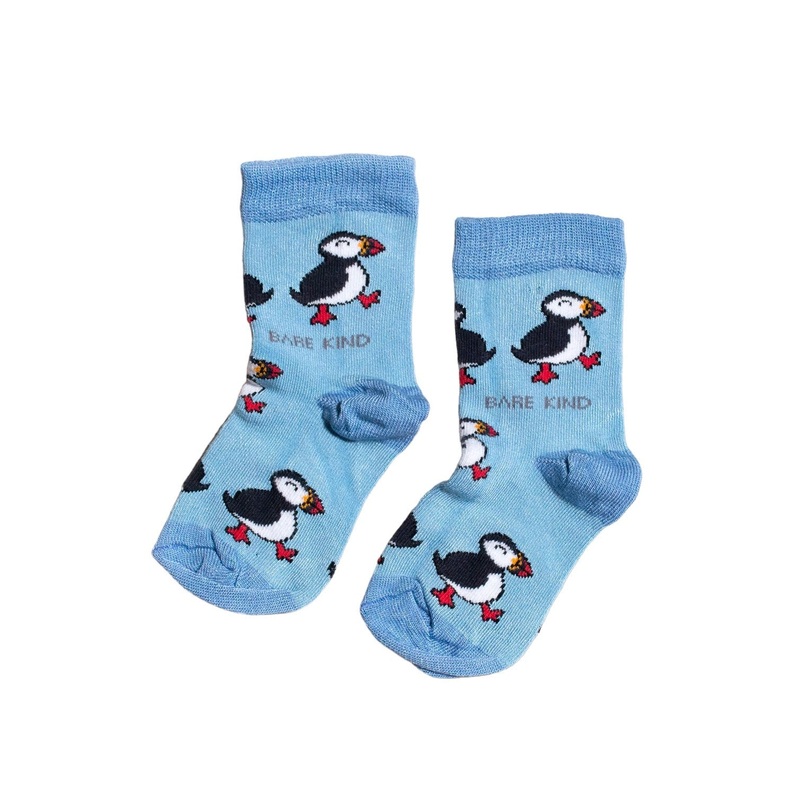 Bare Kind Puffin Socks|Light Blue|One-size