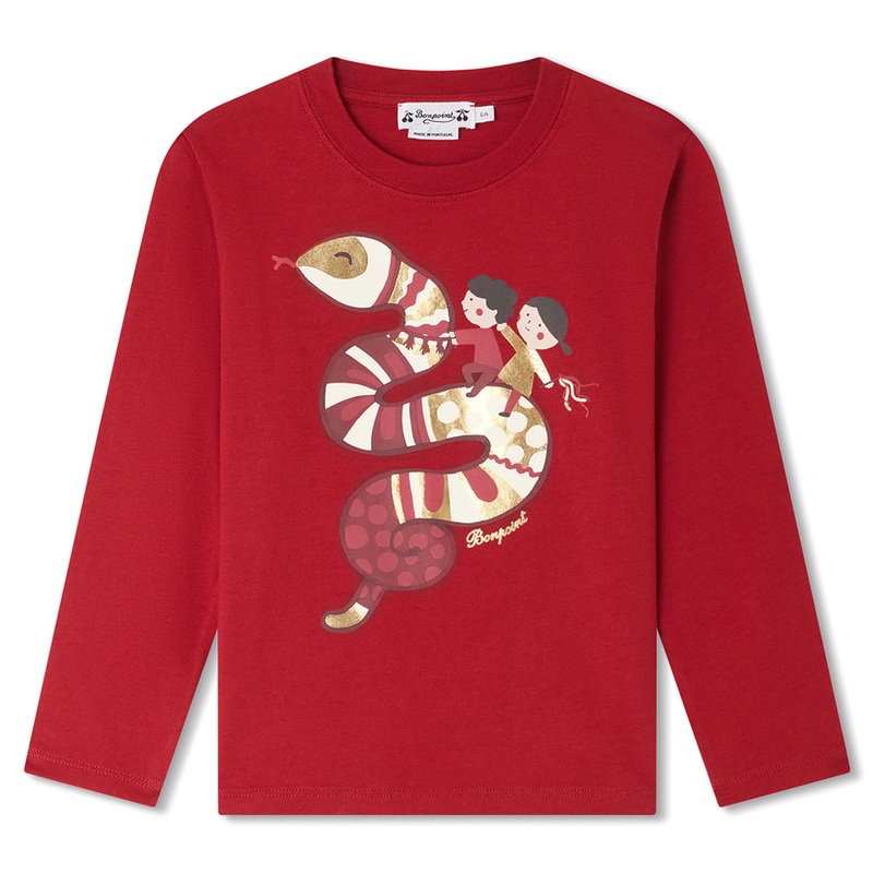 Bonpoint Tadda T-shirt|Red|4 Years|6 Years|8 Years|10 Years|12 Years|14 Years