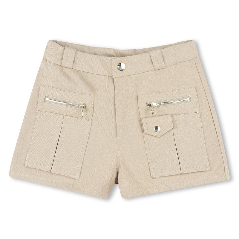 Chlo Kids Cotton Twirl Shorts|Beige|4 Years|6 Years|8 Years|10 Years|12 Years|14 Years