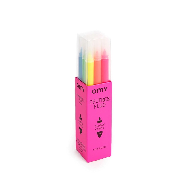 OMY 9 Markers - Fluos|Multi-Colored|One-size