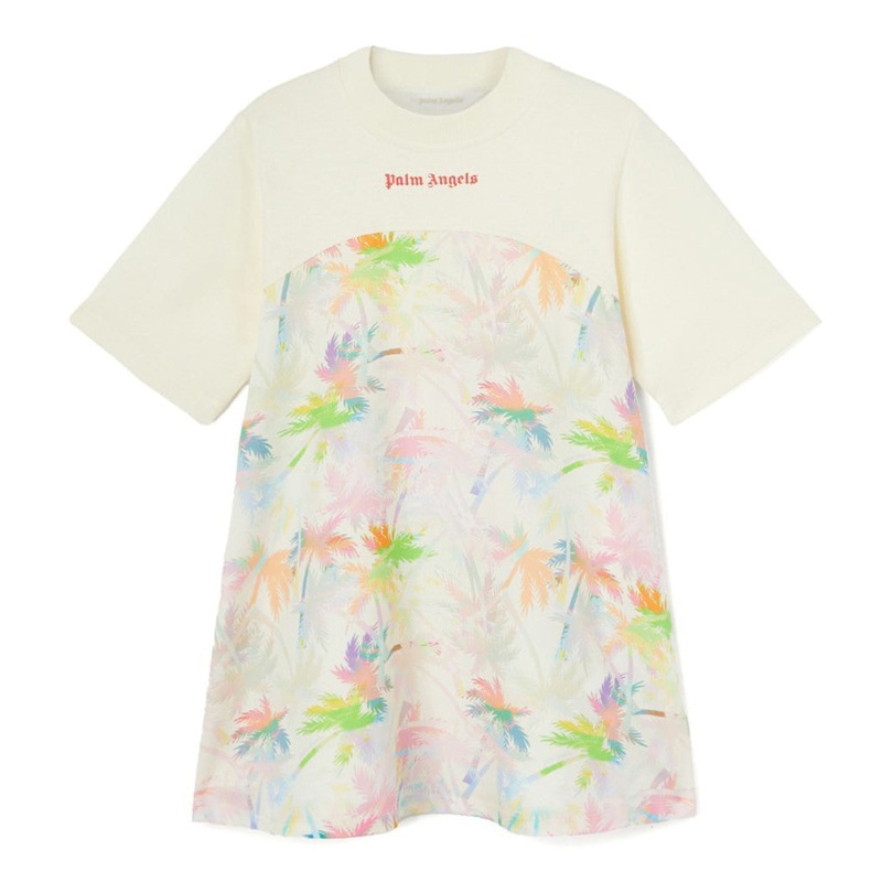 Palm Angels Kids Palms Print T- Shirt Dress