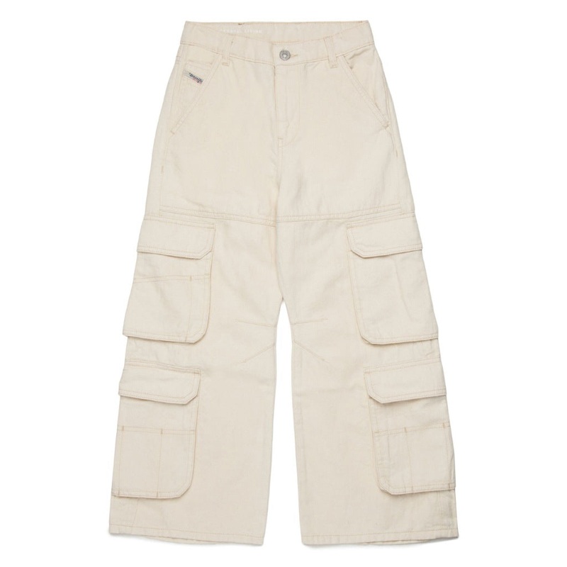 Diesel Kids Cargo Trousers|Ivory|12 Years|14 Years
