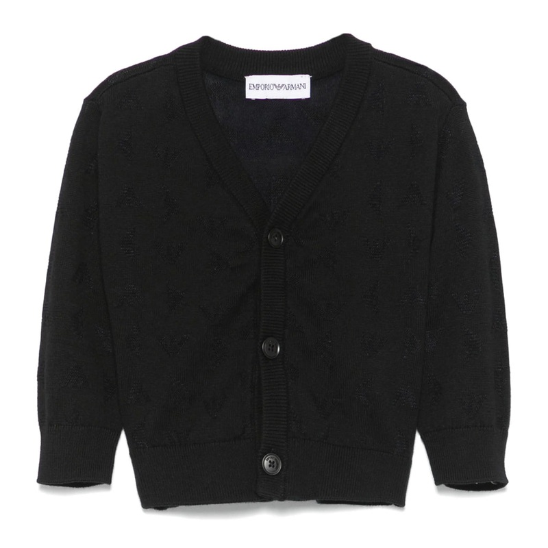 Emporio Armani Junior Eagle Pattern Knit Cardigan