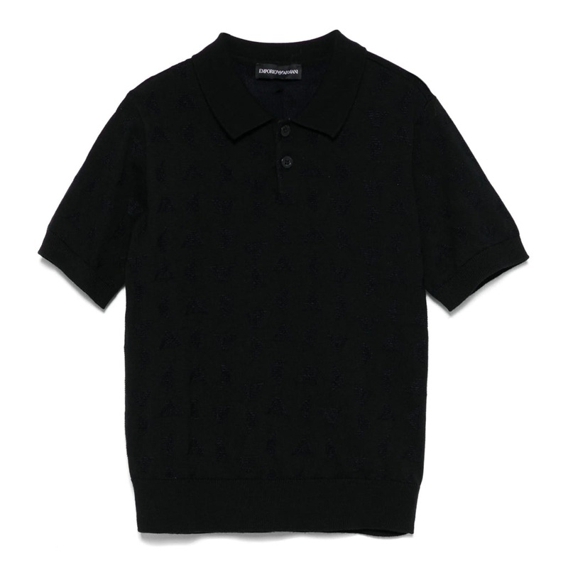 Emporio Armani Junior Eagle Pattern Polo Shirt