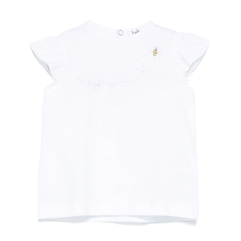 Il Gufo Frills T-shirt|White|12 Months|18 Months|2 Years|3 Years