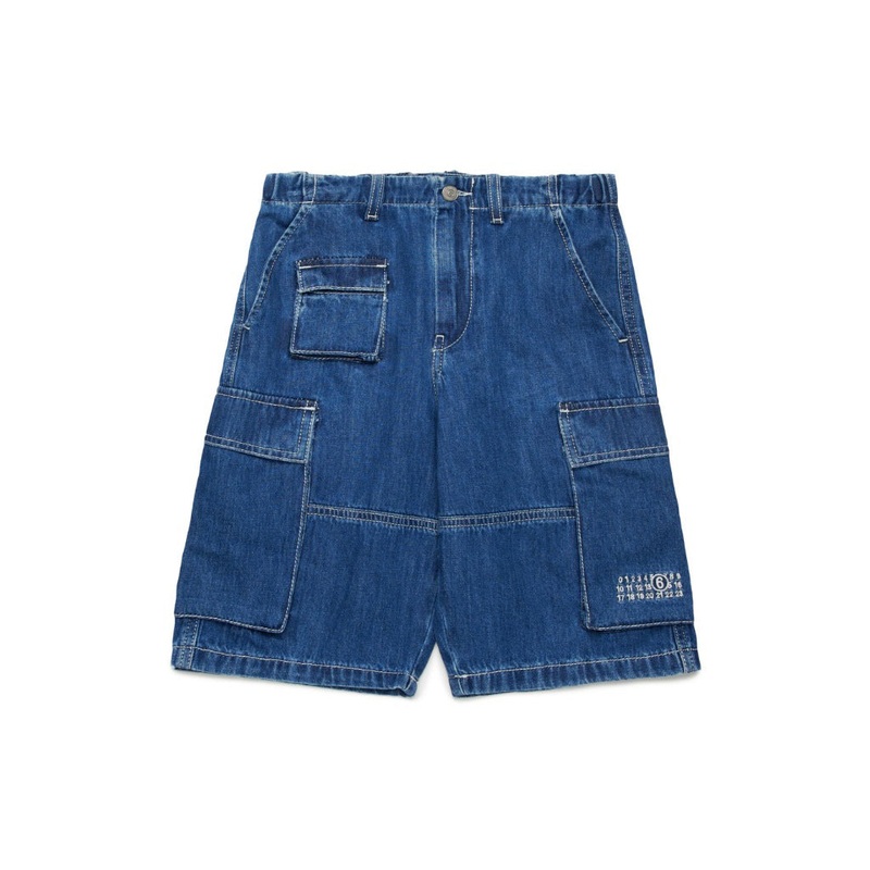 MM6 Kids Denim Cargo Shorts|Blue|4 Years|6 Years|8 Years|10 Years|12 Years|14 Years|16 Years