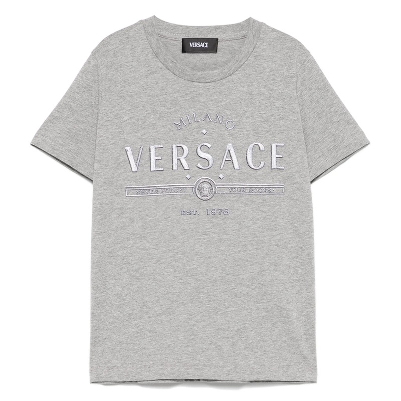 Versace Kids Logo T-shirt|Grey|6 Years|8 Years|10 Years|12 Years|14 Years