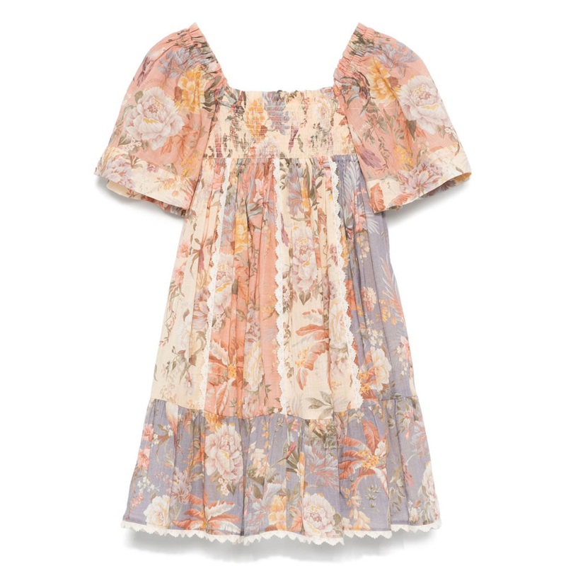 Zimmermann Kids Tallow Panelled Frill Dress