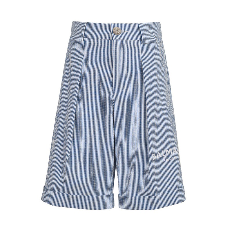 Balmain Kids Seersucker Shorts