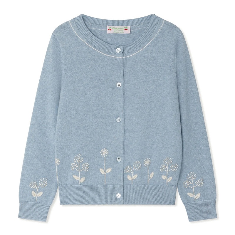 Bonpoint Cala Cardigan|Blue|4 Years|6 Years|8 Years|10 Years|12 Years|14 Years