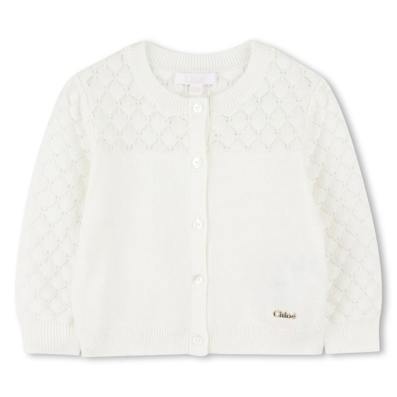Chlo Kids Knitted Cardigan|Ivory|12 Months|18 Months|2 Years|3 Years
