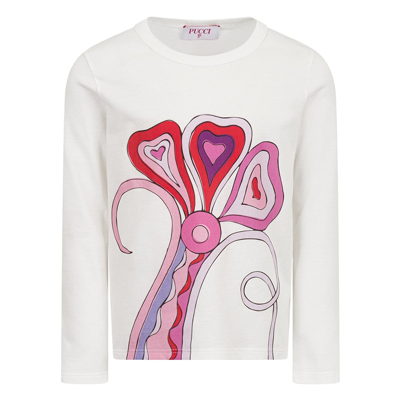 Emilio Pucci Printed T-shirt|White|12 Years|14 Years