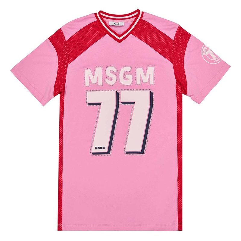 MSGM Kids Graphic Mesh Dress|Pink|4 Years|6 Years|8 Years|10 Years