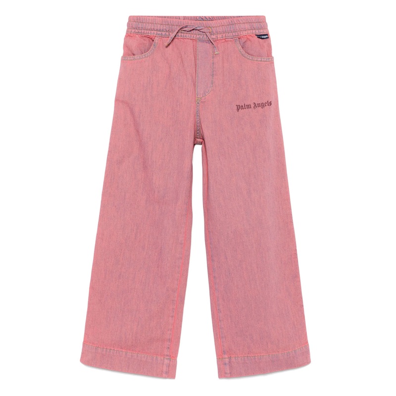 Palm Angels Kids Track Wide Chambray Pants