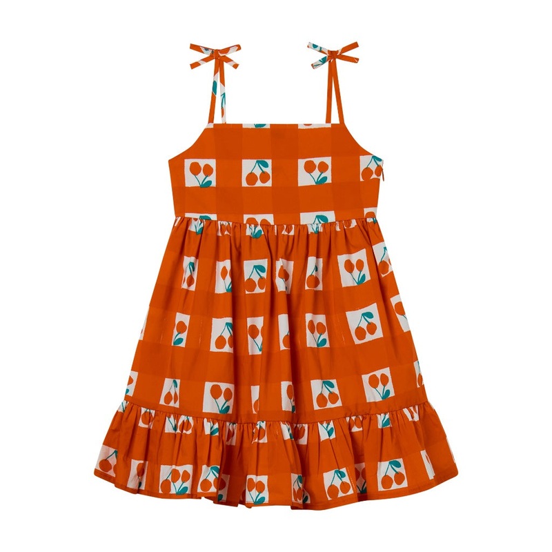 Stella McCartney Kids Cherry Gingham All-Over Print Dress