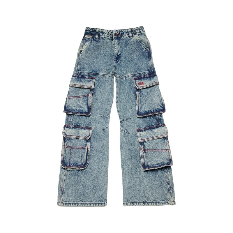 Diesel Kids Cargo Jeans|Indigo|12 Year(s)|4 Year(s)|6 Year(s)|8 Year(s)|10 Year(s)|14 Year(s)|16 Year(s)