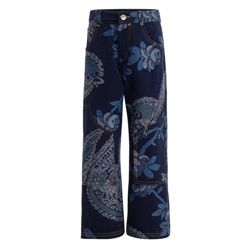 Etro Kids Paisley Denim Jeans|Indigo|4 Years|6 Years|8 Years|10 Years|12 Years|14 Years|16 Years