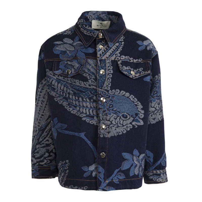 Etro Kids Paisley Denim Overshirt