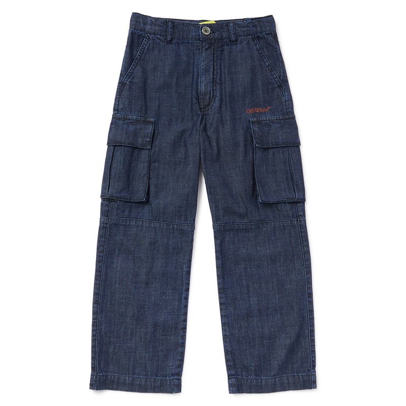 Off-White Kids Bookish Diag Denim Cargo Pants