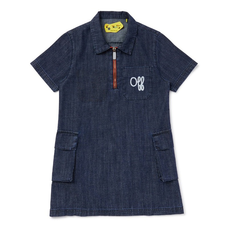 Off-White Kids Script Type Denim Dress