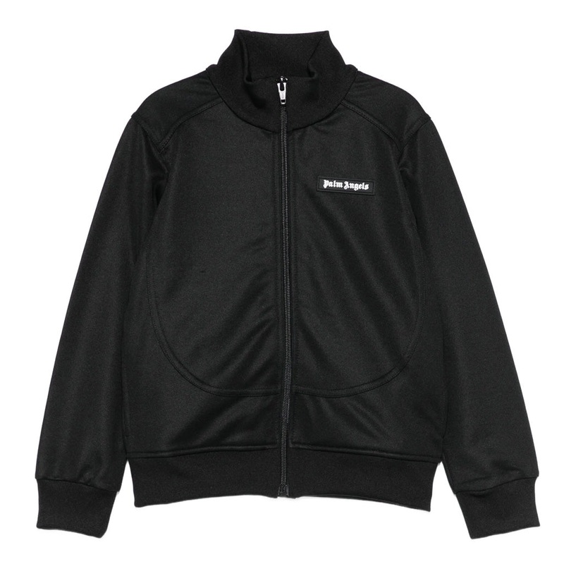 Palm Angels Kids Curved Logo Cut Track Jacket