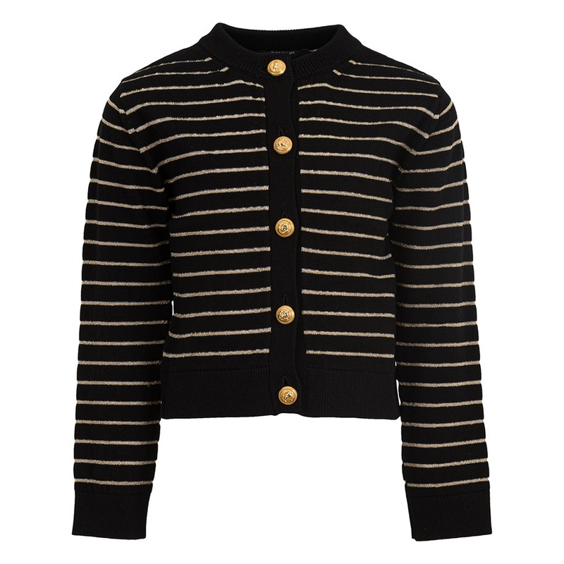 Balmain Kids Striped Knit Cardigan