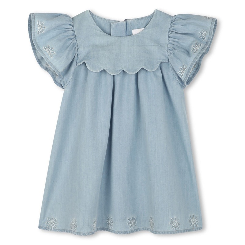 Chlo Kids Embroidery Dress|Blue|12 Months|18 Months|2 Years|3 Years