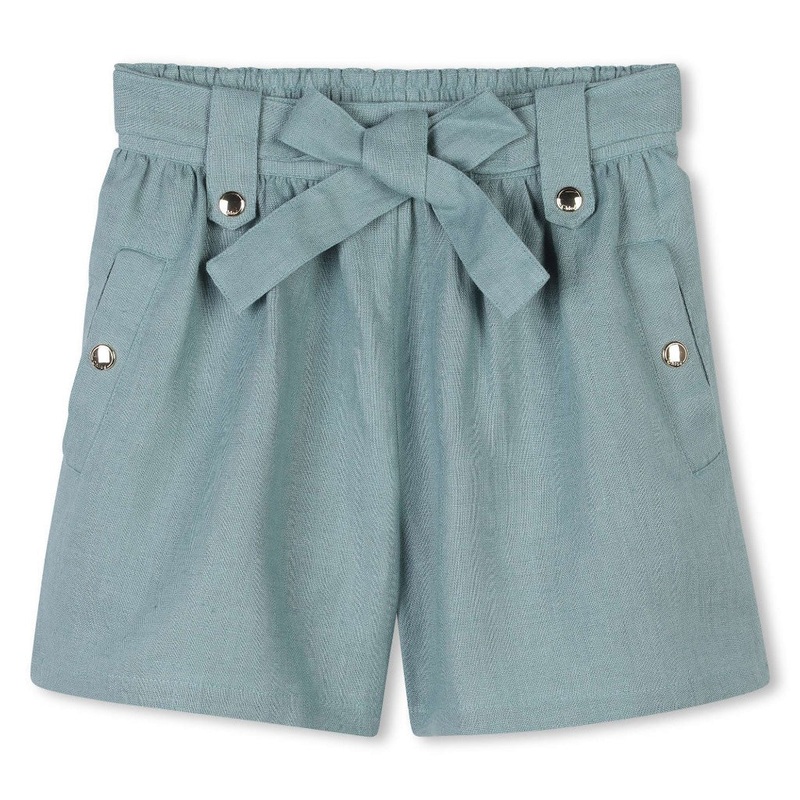 Chlo Kids Linen Shorts|Light Blue|4 Years|6 Years|8 Years|10 Years|12 Years|14 Years
