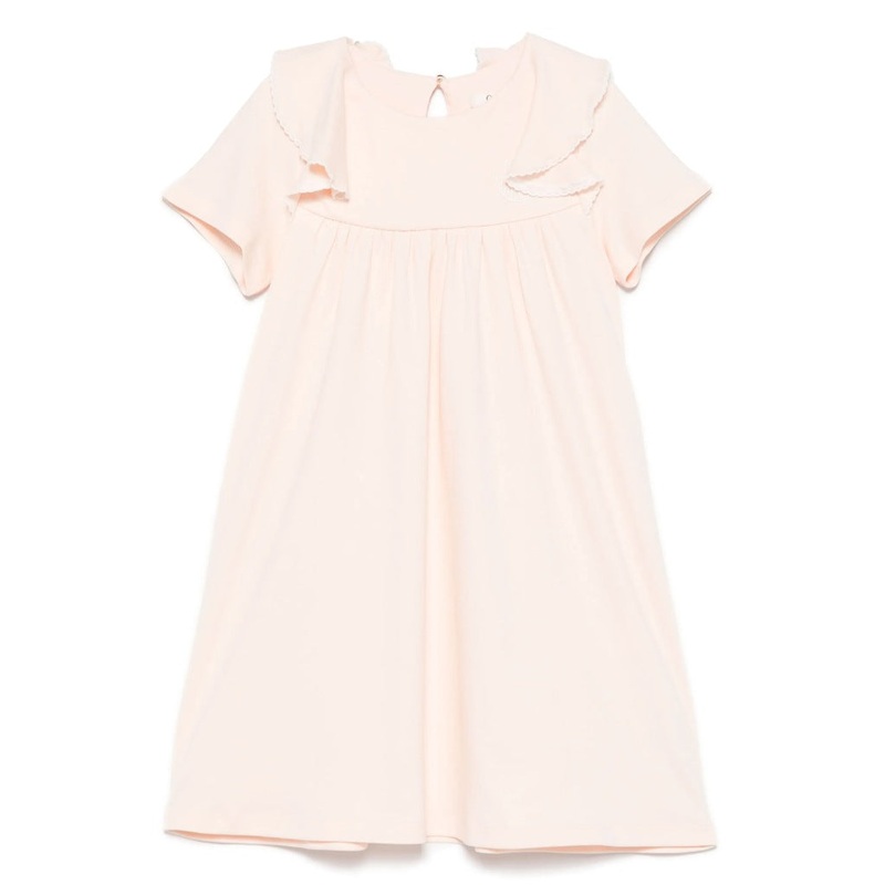 Chlo Kids Short Sleeved Dress|Pink|4 Years|6 Years|8 Years|10 Years|12 Years