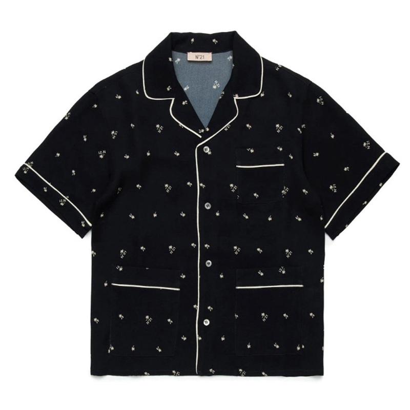 N21 Kids Short Sleeve Shirt|Black|12 Years|14 Years|16 Years