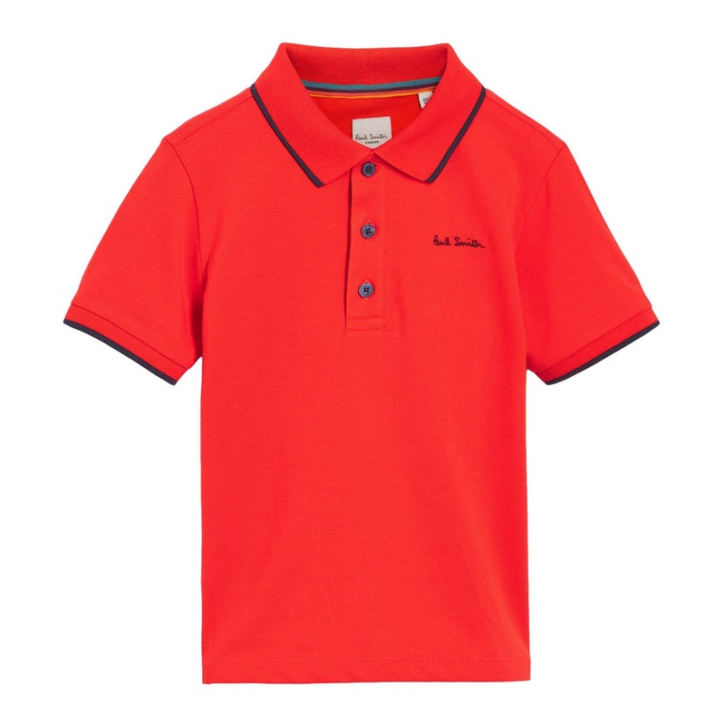 Paul Smith Junior Picot Polo|Red|4 Years|6 Years|8 Years|10 Years|12 Years
