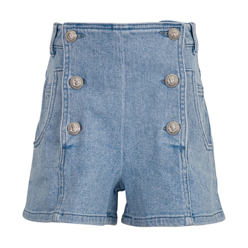 Balmain Kids Denim Shorts|Indigo|4 Years|6 Years|8 Years|10 Years|12 Years|14 Years