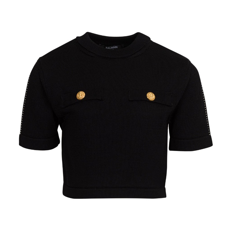 Balmain Kids Knit Top|Black|4 Years|6 Years|8 Years|10 Years|12 Years|14 Years