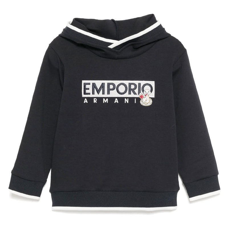 Emporio Armani Junior Snake Logo Graphic Hooded Sweashirt