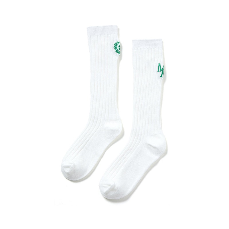 Mardi Mercredi Les Petits Long Socks Mrd Logo - White