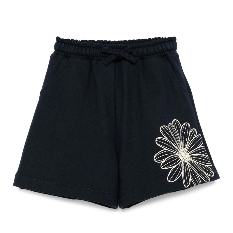 Mardi Mercredi Les Petits Sweat Shorts Flower - Navy
