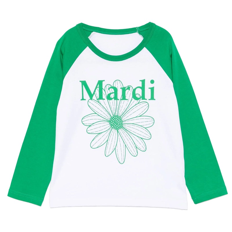 Mardi Mercredi Les Petits T-shirt Raglan Flowermardi - Green