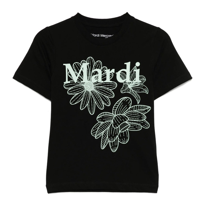 Mardi Mercredi Les Petits T-shirt Triple Flower - Black