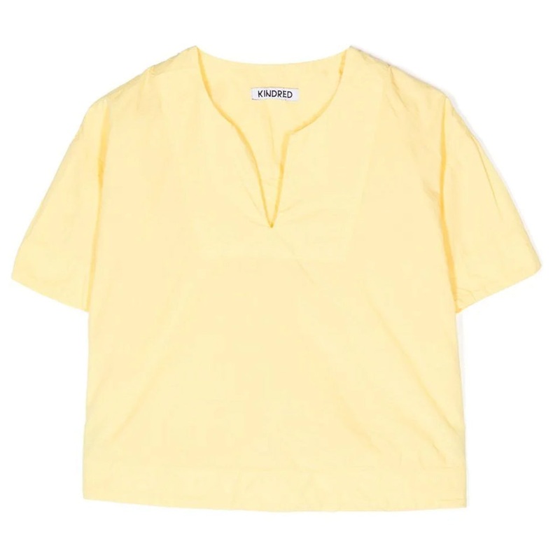 Split Neck Short Sleeve Top|Yellow|4 Years|6 Years|8 Years|10 Years|12 Years
