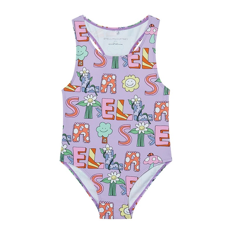 Stella McCartney Kids FairyLettering All-Over Print Swimsuit